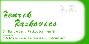 henrik raskovics business card